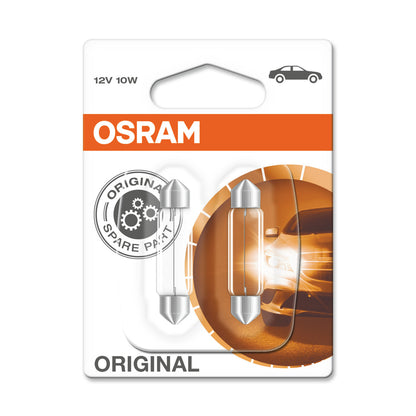 OSRAM ORIGINAL FESTOON - 10W - 12V - 41mm - Lámpara de luz extra - 2-PACK