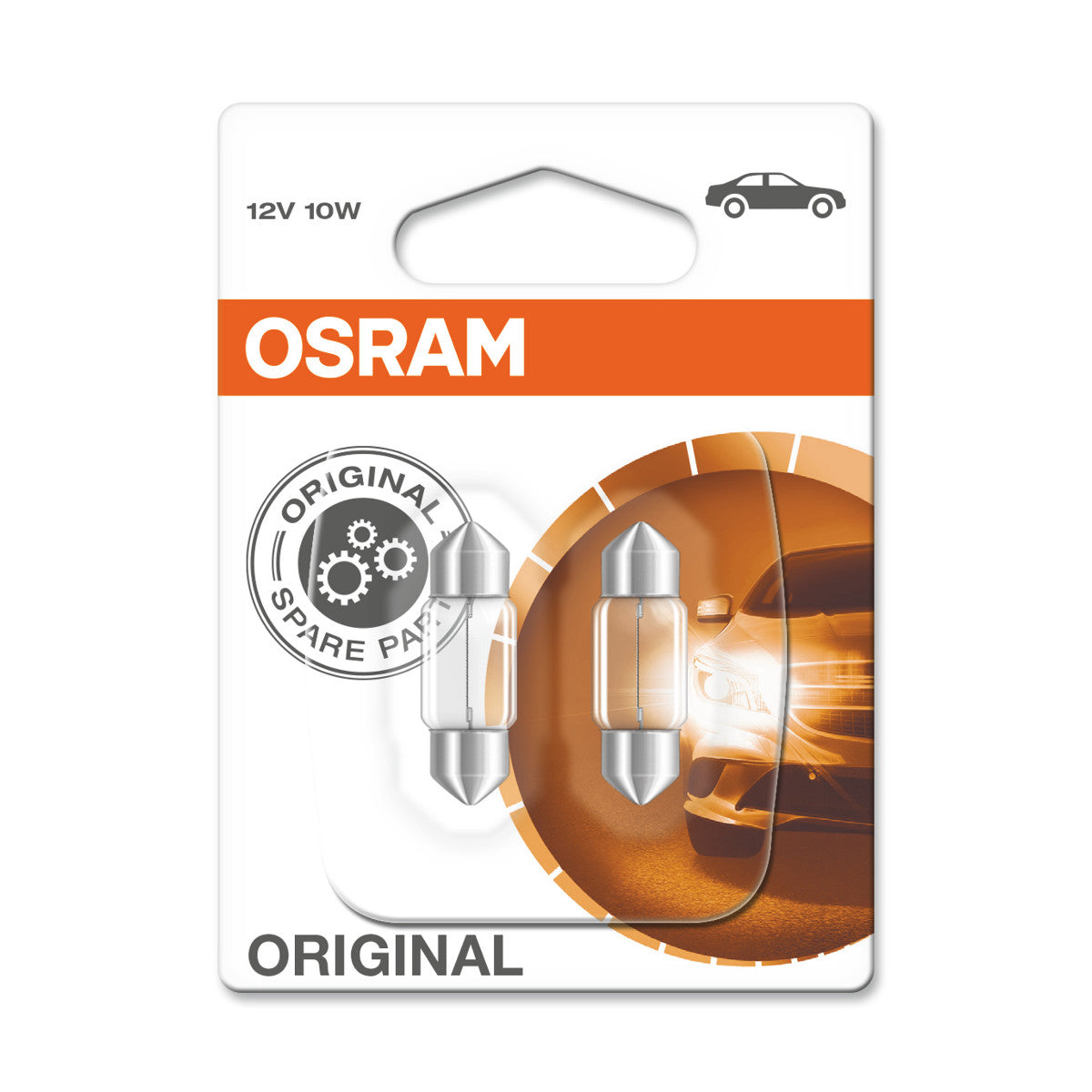 OSRAM ORIGINAL FESTOON - 10w - 12V - Bombilla adicional - PAQUETE DE 2