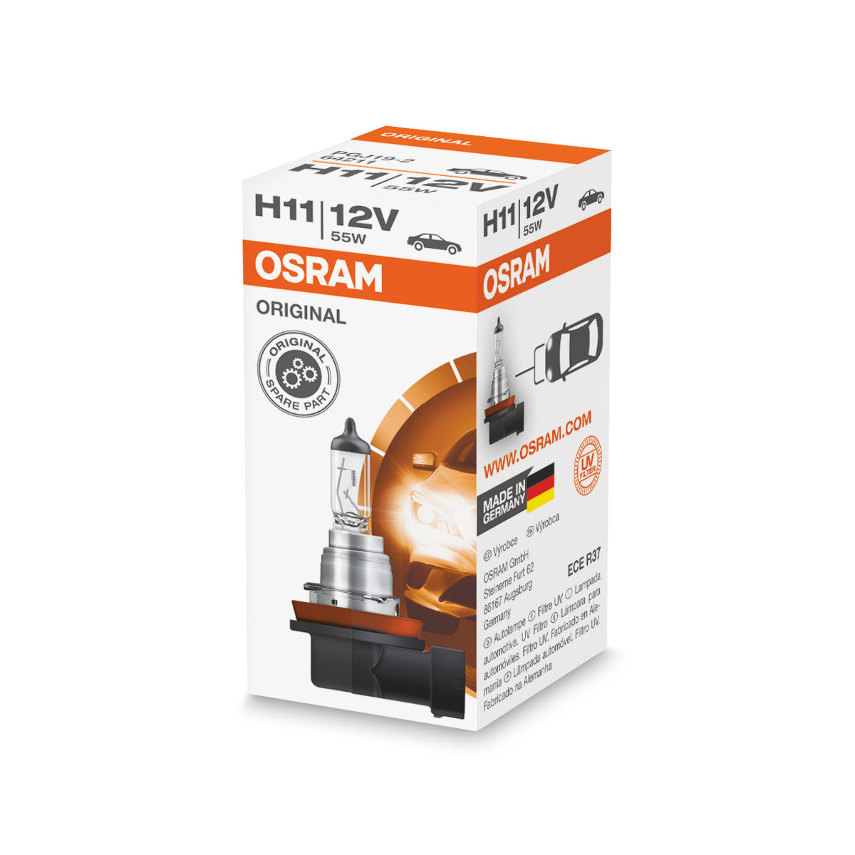 OSRAM ORIGINAL LINE - H11 - 12 V - 55 W - Foco halógeno - Caja plegable