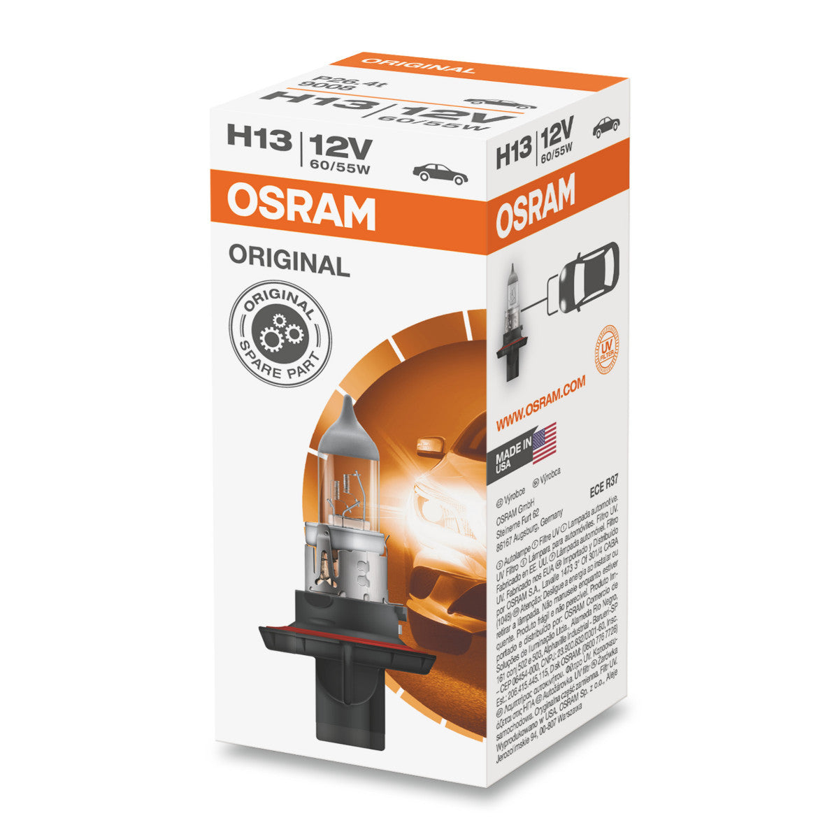 OSRAM ORIGINAL LINE - H13 - 12 V - 6055 W - Bombilla halógena para faros delanteros