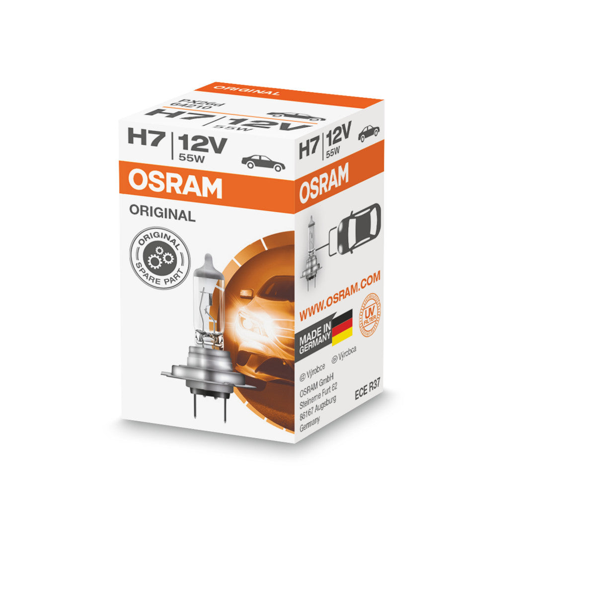 OSRAM ORIGINAL LINE - H7 - 12 V - 55 W - Proyector halógeno - Caja plegable