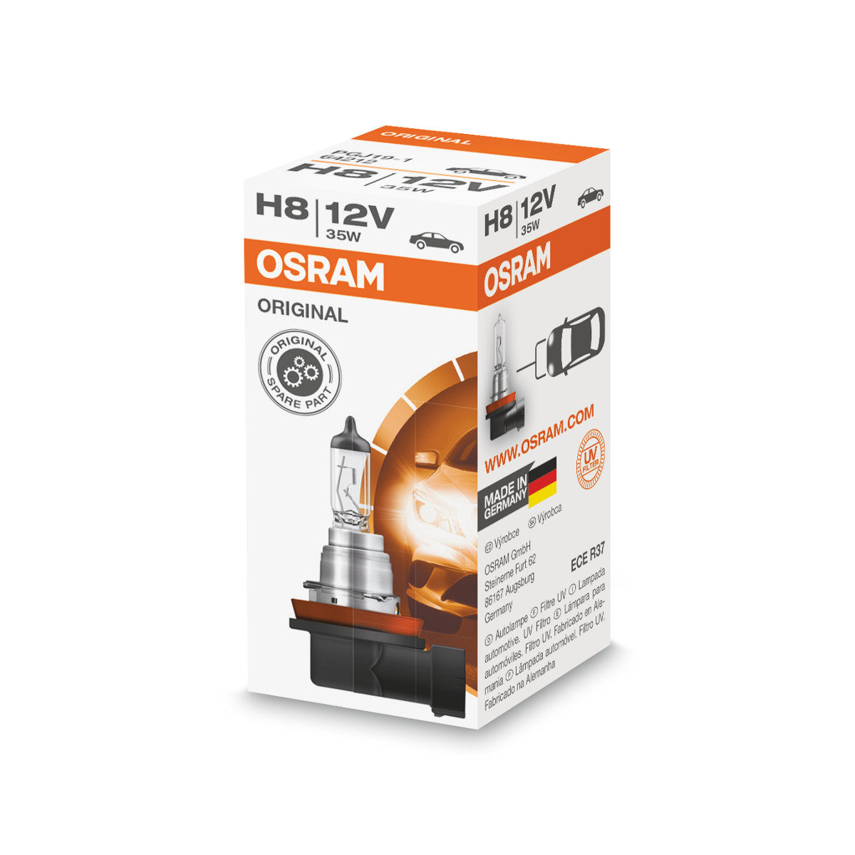 OSRAM ORIGINAL LINE - H8 - 12 V - 35 W - Foco halógeno - Caja plegable