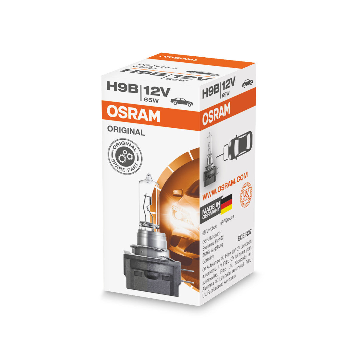 OSRAM ORIGINAL LINE - H9B - 12 V - 65 W - Bombilla halógena para faros delanteros