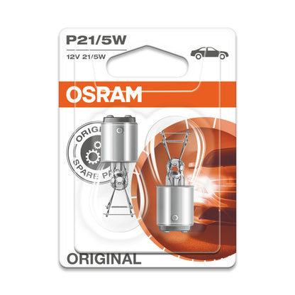 OSRAM ORIGINAL - BASE METALICA - P21-5W - 12V Lampara Luz Extra