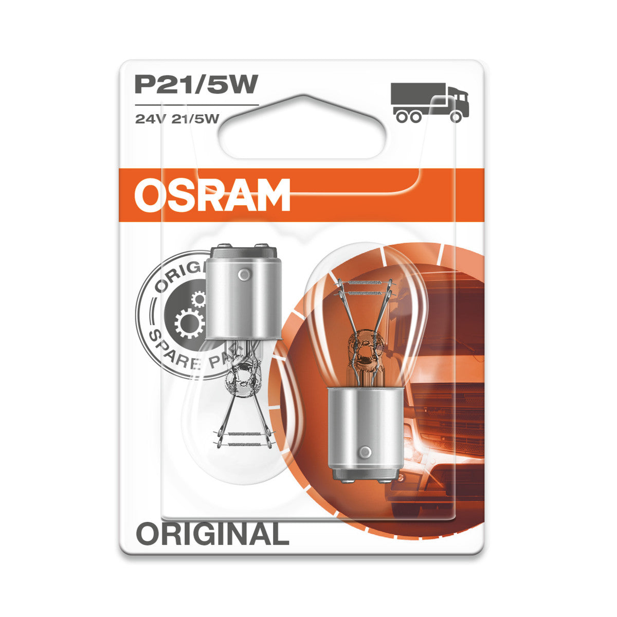 OSRAM ORIGINAL - BASE METALICA - P21-5W. 24V Bombilla extra