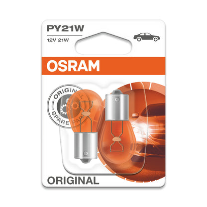 OSRAM ORIGINAL - BASE METALICA - PY21W Lámpara Extra Ligera