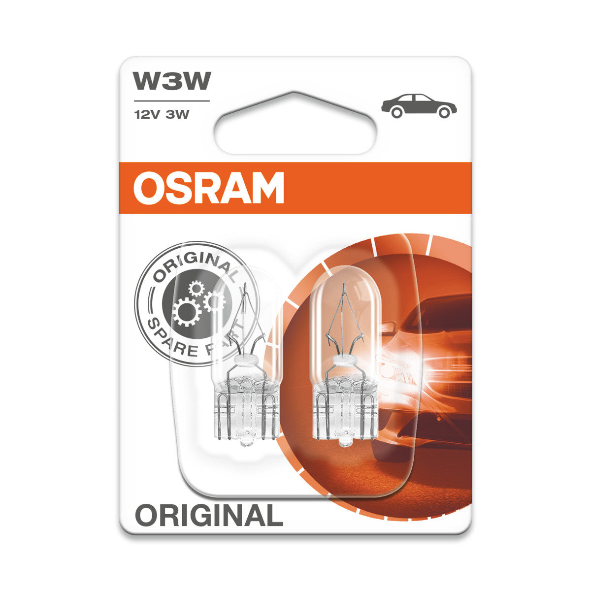 OSRAM ORIGINAL - WEDGE BASE - W3W - 12V Extra Light Lamp