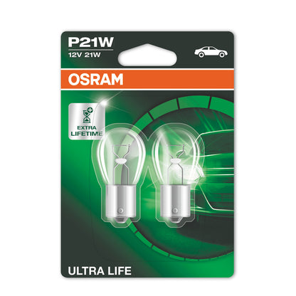 OSRAM ULTRA LIFE - P21W Lámpara Extra Ligera - 2-PACK