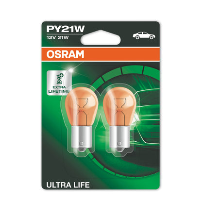 OSRAM ULTRA LIFE - PY21W Lámpara Extra Ligera - 2-PACK