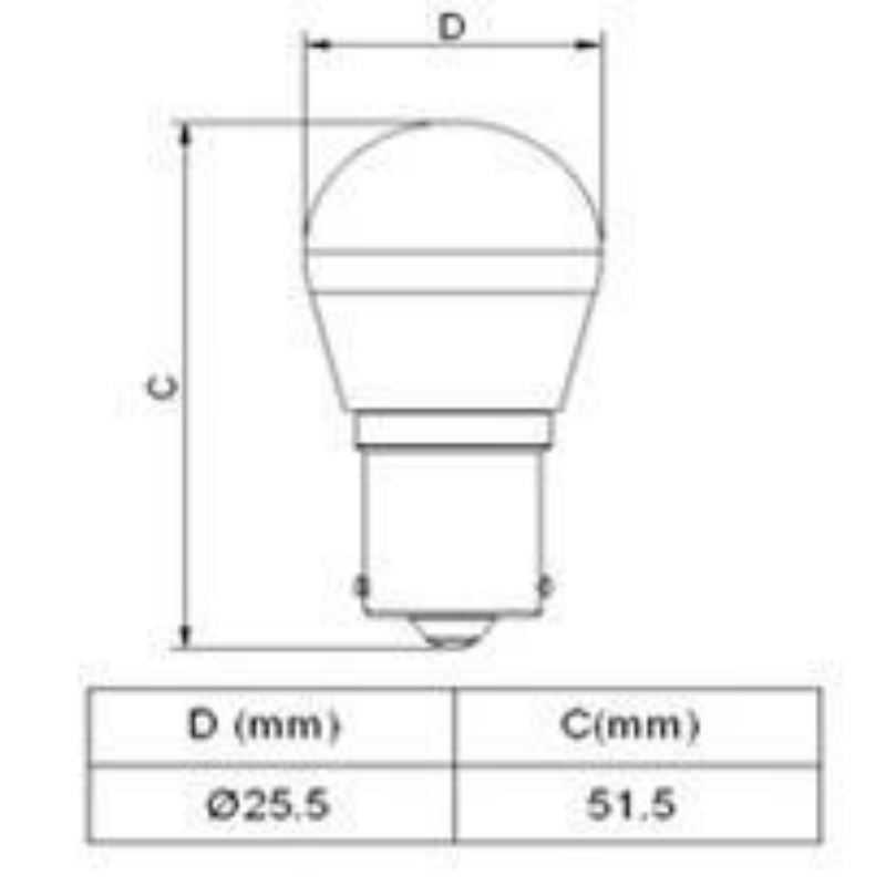 BA15s 12V/24V 0.7W