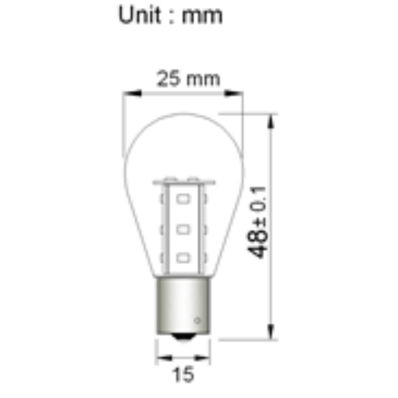 BA15s 12V/24V 0.7W Orange