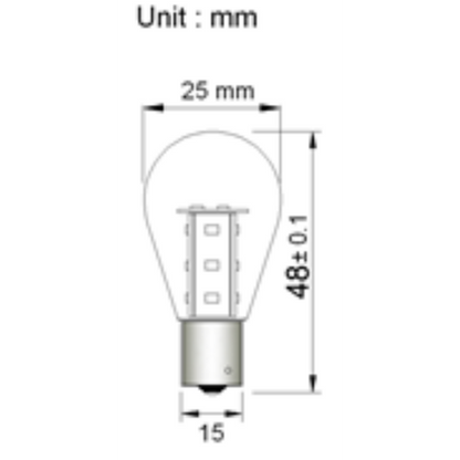 BAU15s 12V/24V 0.7W Orange