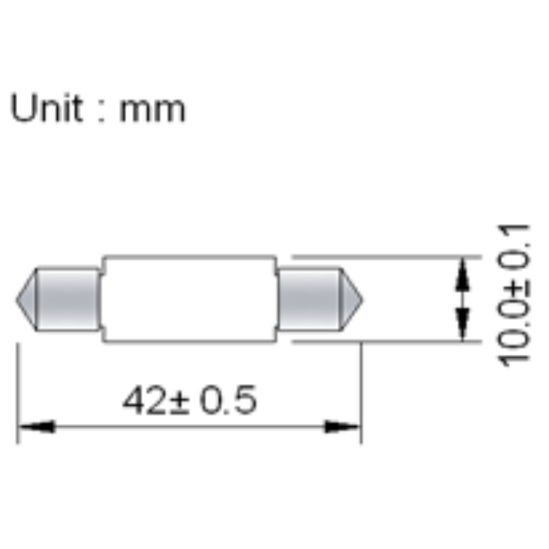 Spollampa 12V/24V 0.5W 42mm