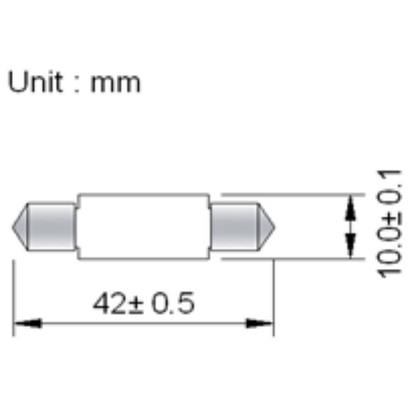 Spollampa 12V/24V 0.5W 42mm