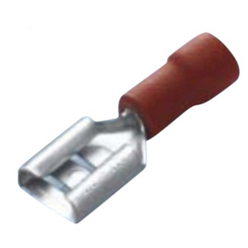 Manguito pasador plano 1,5mm2 Vinilo Rojo 6,3 x 0,8 mm - 10 uds.