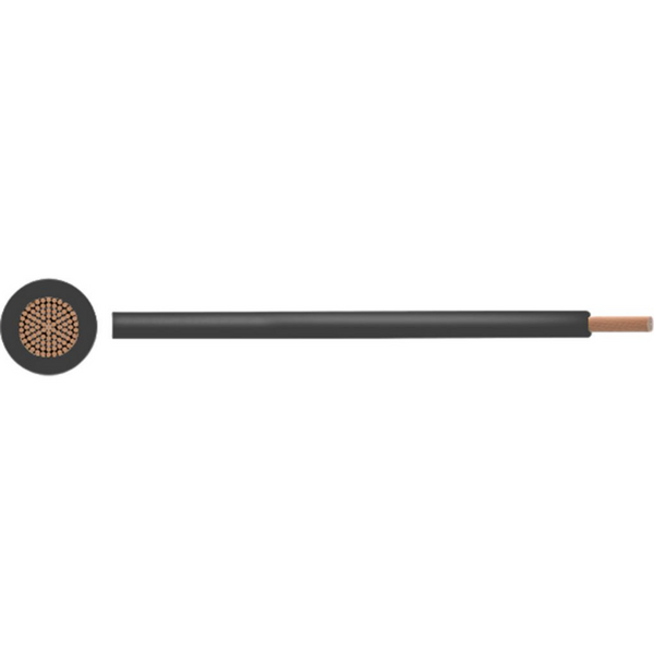 Conductor trenzado PVC 0,5mm2 Cobre desnudo Negro por metro