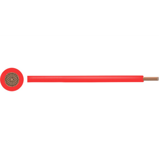 Conductor trenzado PVC 0,5mm2 Cobre desnudo Rojo por metro